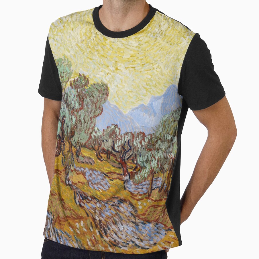 Vincent van Gogh's Olive Trees With Yellow Sky and Sun by mosfunky