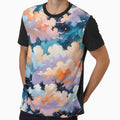 Pillow Talk, Soft and Puffy Clouds Floating in a Chill Mood, Soft Aesthetic Cotton Candy Skies, Sunset Magic Wall Art by Kintsugi99