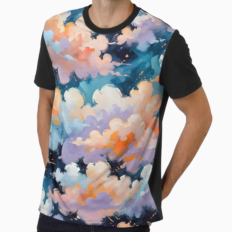 Pillow Talk, Soft and Puffy Clouds Floating in a Chill Mood, Soft Aesthetic Cotton Candy Skies, Sunset Magic Wall Art by Kintsugi99