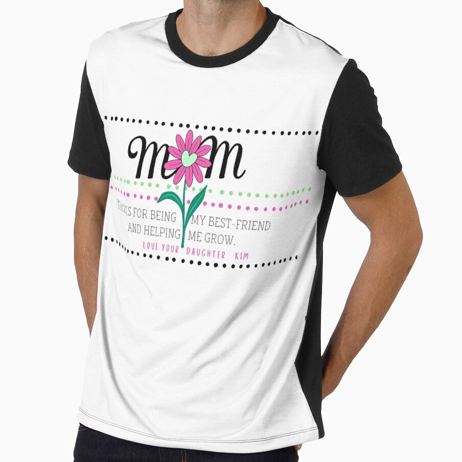 Custom Mother’s Day Design – Add Any Name – Pink Flower Art by CashOutLater Co.