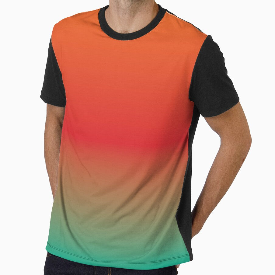 Retro Orange Red and Teal Ombre Gradient by BetweenForms