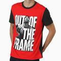 OUT OF THE FRAME – Bold Streetwear Typography Graphic Tee | Motivational Urban Design | Vintage Grunge Style by Maximilianos