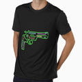 Neon gun. Design for black t-shirts. by Galina Kostyaeva