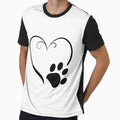 Dog paw print with heart symbol by OlyvieArt