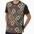 Vintage Batik Cacao Floral Pattern in Earth Tones by A1DesignMinimal