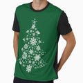 Christmas Tree Silhouette with Snowflakes and Stars by Happy Puppy Print On Demand