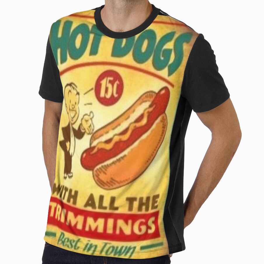 Vintage Hot Dog Poster by RetroRabbitCo