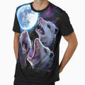 Three Opossums Howling at the Moon Funny Possum T-Shirt by SiloPressCo