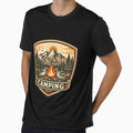 Retro Camping Adventure Emblem – Vintage Mountain Campfire Badge by Dreamy fantasy design