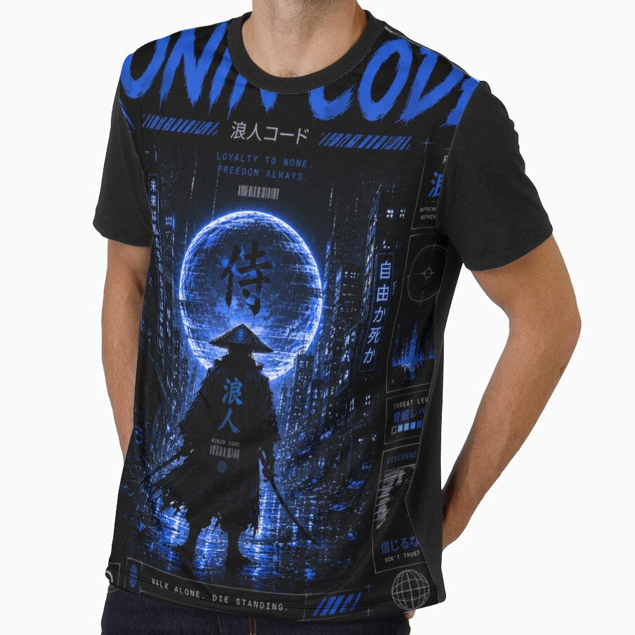 Ronin Code – Cyber Samurai Streetwear Graphic Tee by UrbanSwagFlow