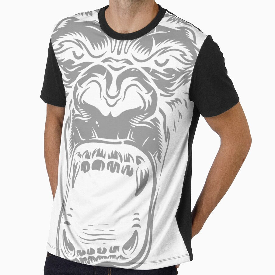 Face of gorilla on gray by PherppaXz
