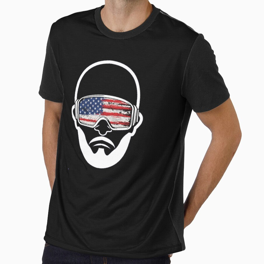 Cool skiing helmet USA Men by AgnesMBrae