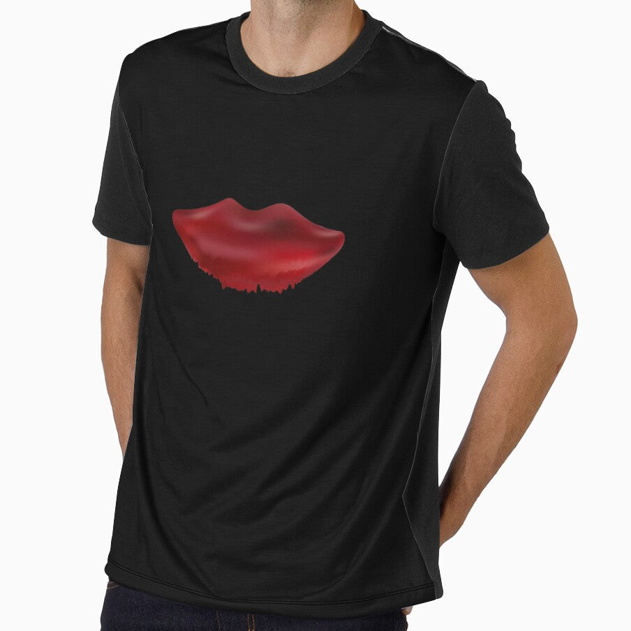 Red lips. Great design for t-shirts for men and women. by Galina Kostyaeva