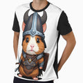 Fierce Viking Guinea Pig Warrior T-Shirt by MeowMoodCo