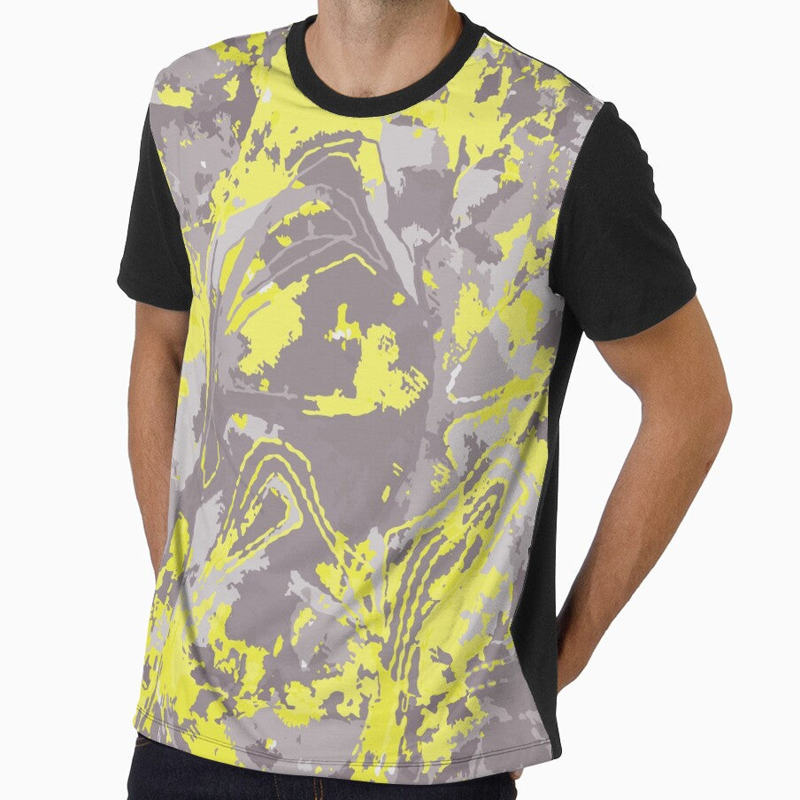 Abstract Grey Yellow Exclusive Pattern by LIRAZ ZIV