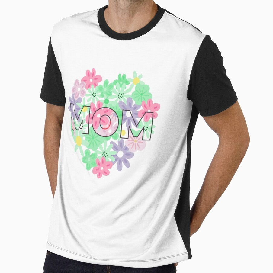MOM Shirt Womens Short Sleeve Graphic Mom T-Shirts by designkom
