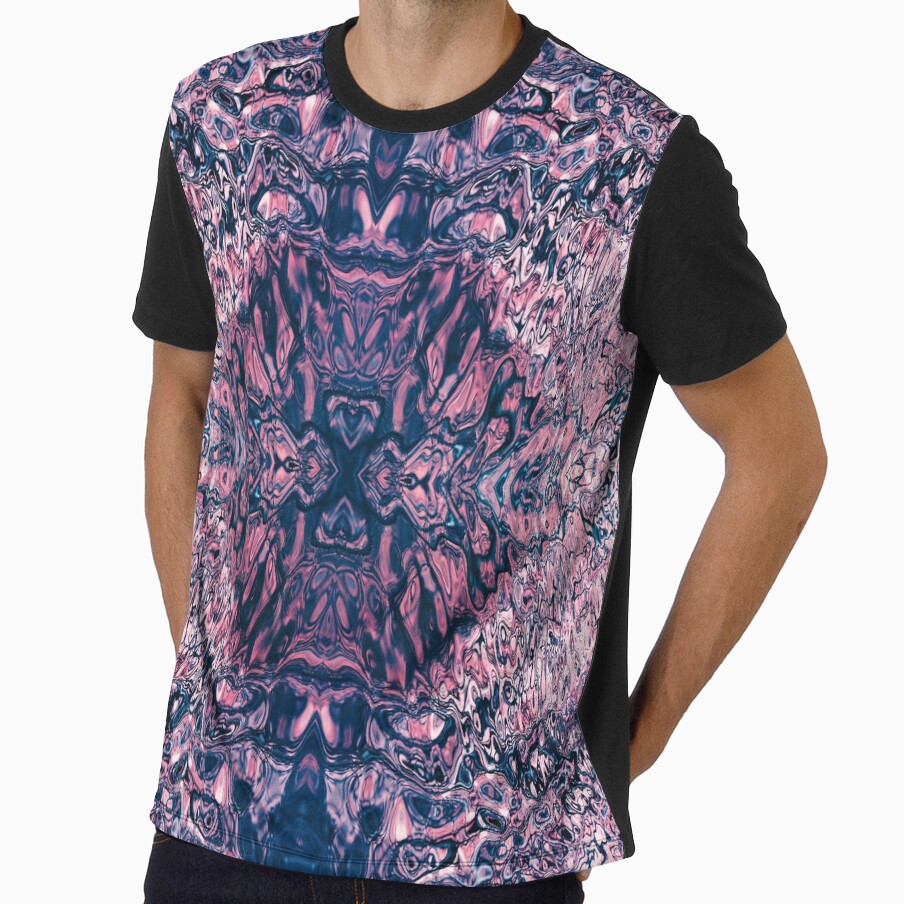 Symmetrical design in pink and blue by Psilographics