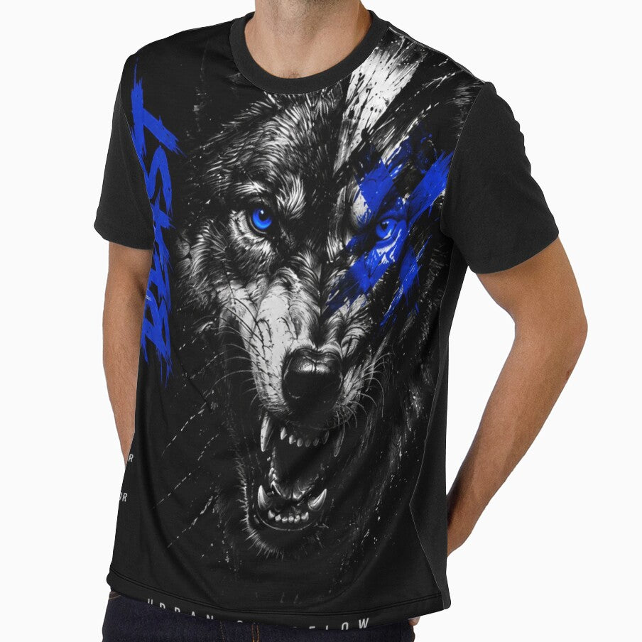 Inner Beast – Wolf Streetwear Graphic Tee by UrbanSwagFlow