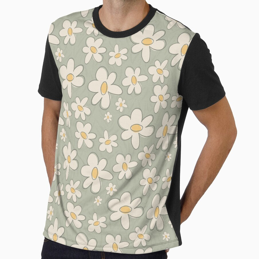 Sage Green Retro Daisy Garden by MaddaMom