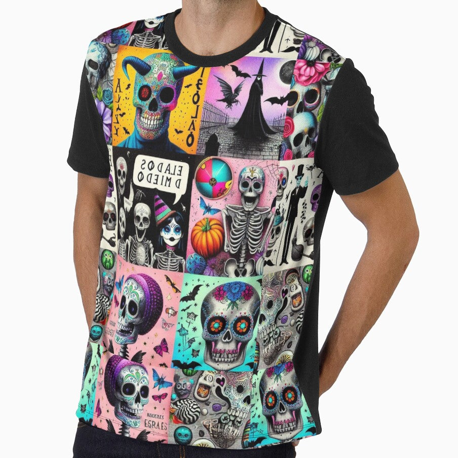 Colorful Day of the Dead Skull Art Collage by BriSher