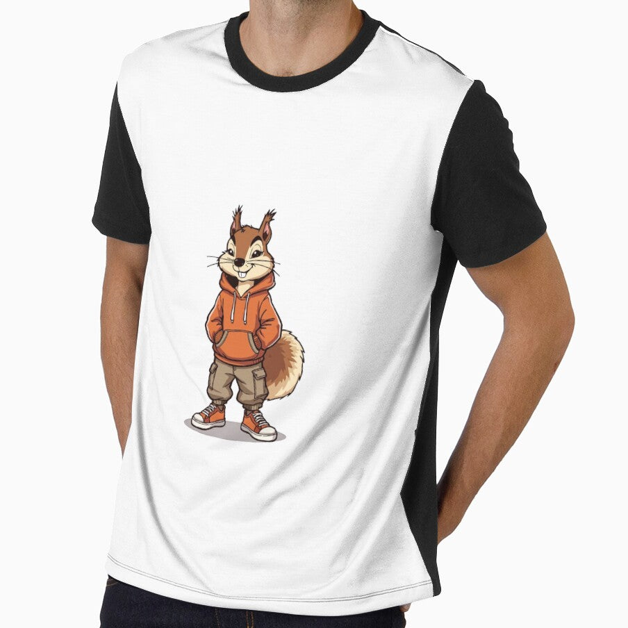 Urban Streetwear Squirrel – Cool Cartoon Squirrel in Oversized Hoodie by Aesthicer