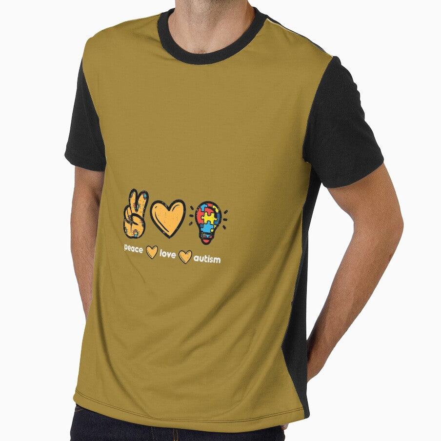Peace Love Autism Cool Awareness ASD Hippie Men Women Kids by nadryloreciu