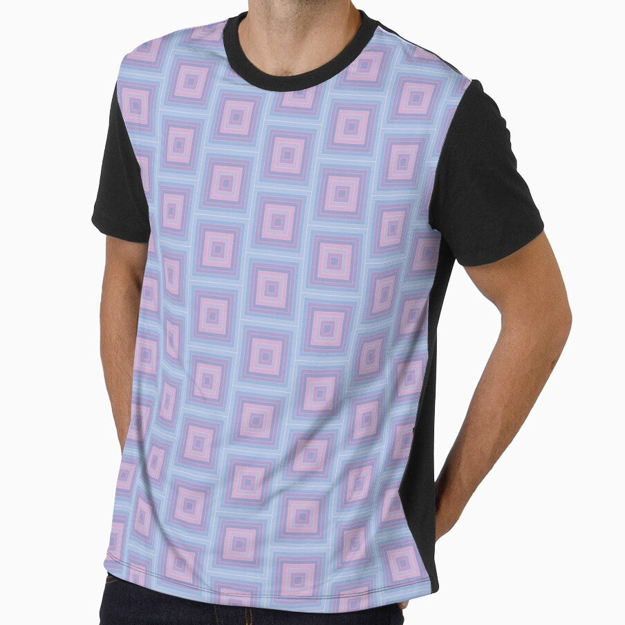 Geometric pattern squares - blue violet by FakeMirror