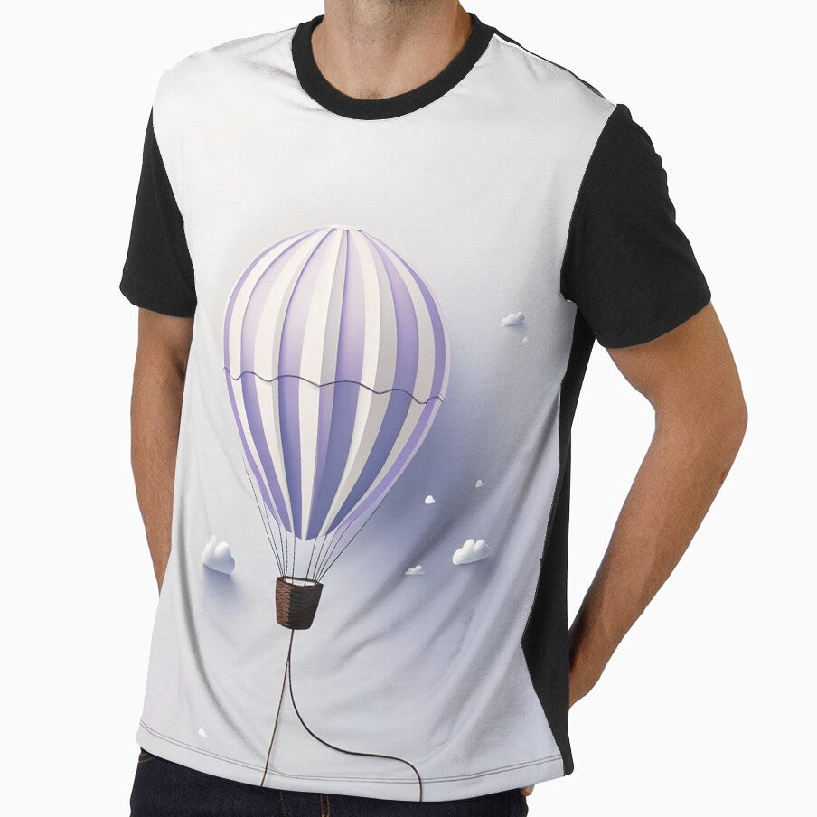 Balloon Adventure T-Shirt, Pastel Dreamy Flight by Dew's