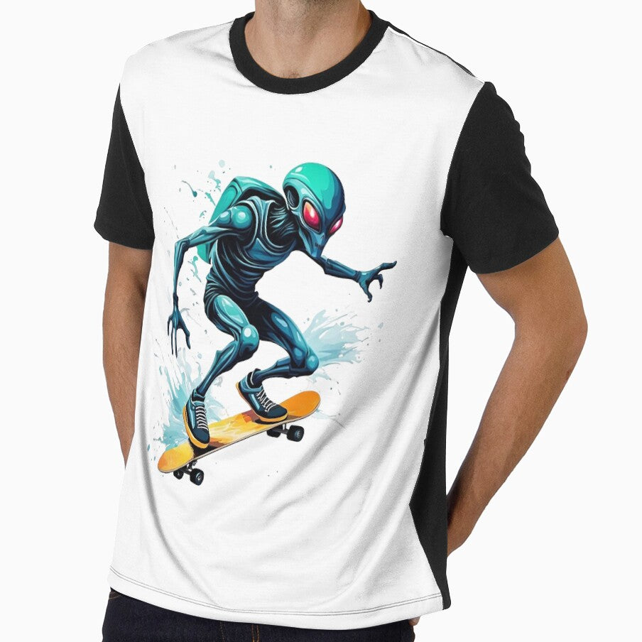 Alien on Skateboard by JackFreestone