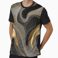 Luxurious grey and silver and gold smoke swirling and glowing on a pitch-black background by arjad3n
