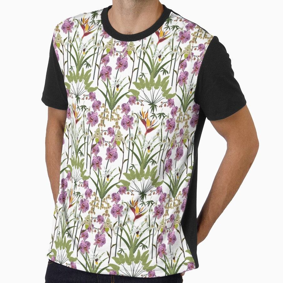 Beautiful Jungle Orchids Pattern Purple Yellow Green by Jaydee001