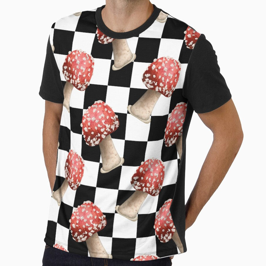 Fly Agaric Checkered Pattern by BettySpicer