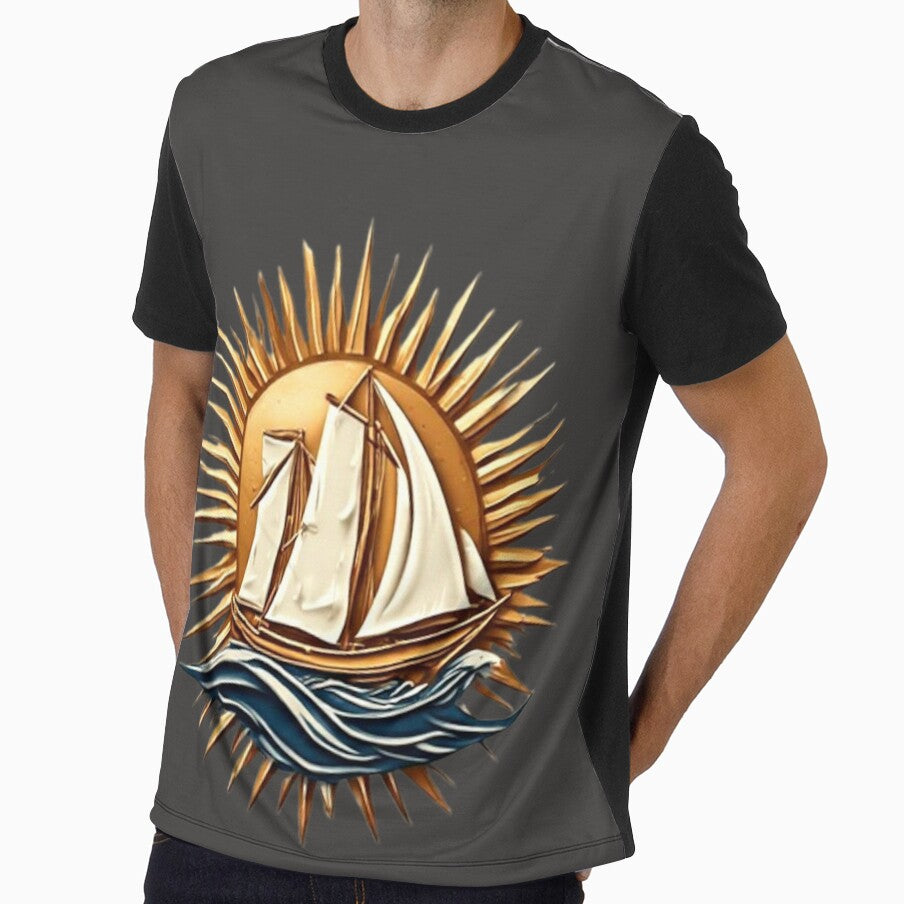 Sailing Ship with Sun & Wave | Elysium Echoes Icon 01 by Shift-Bloom