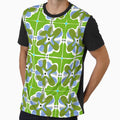 Retro Green Patterned Organic Geometric Design by Clara Fruggeri