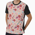 Floral pattern with Cosmos Flowers in pink, red, blue and purple by Jaydee001