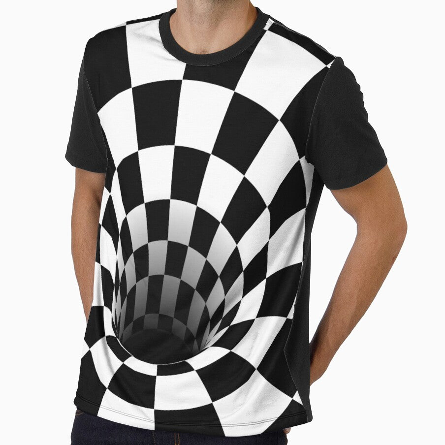 Optical Illusion Black Hole Checkerboard (Black/White) by hyproinc
