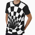 Optical Illusion Black Hole Checkerboard (Black/White) by hyproinc