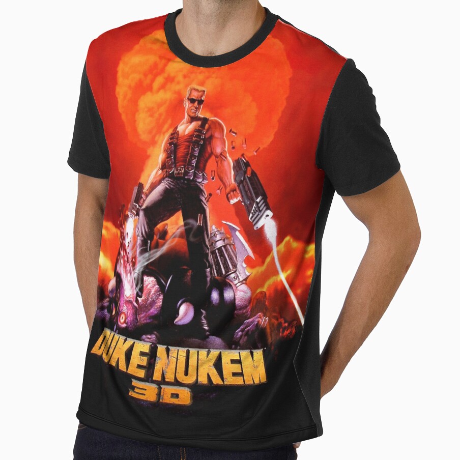 Duke Nukem 3D retro game print (High Contrast) by hangman3d