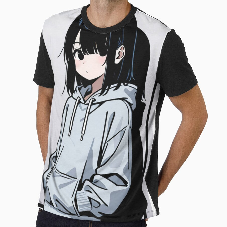 Fashion - Man in Blue Hoodie Hood Up Streetwear Anime by AnimeShin