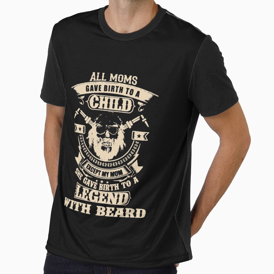 My mom gave birth to a legend with beard - Funny beard lover Gift by Teenation9