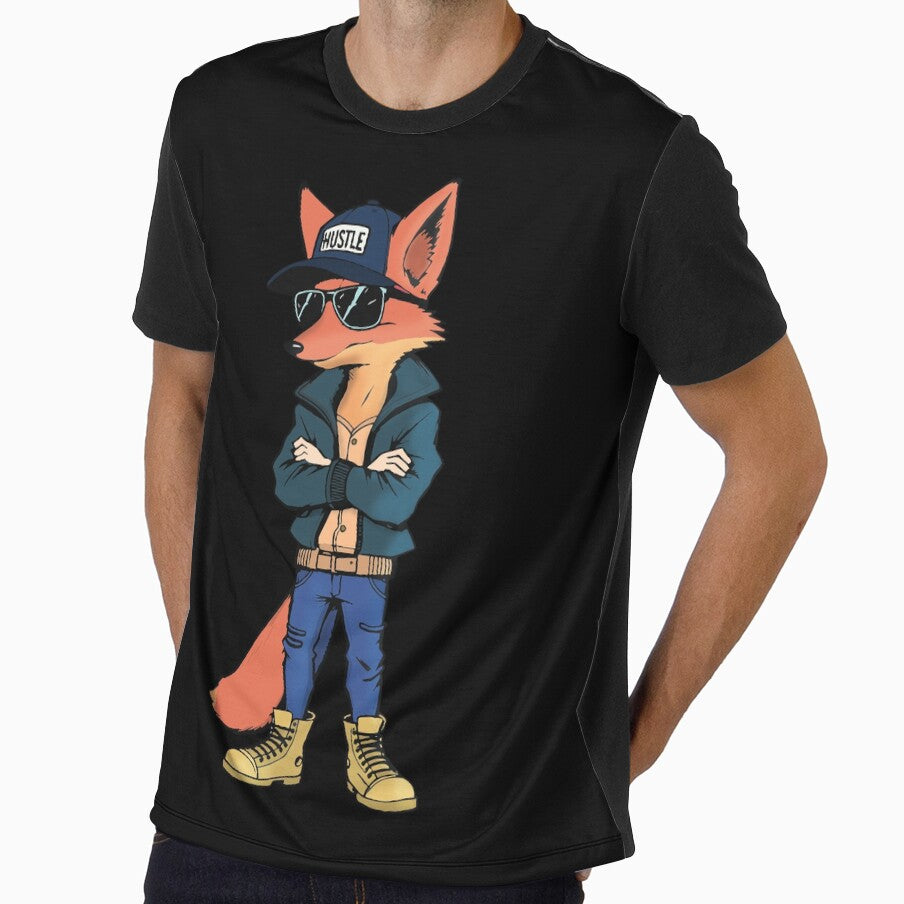 Hustle - Trendy Fox Streetwear | Urban Animal Graphic by Yehia-Massoud