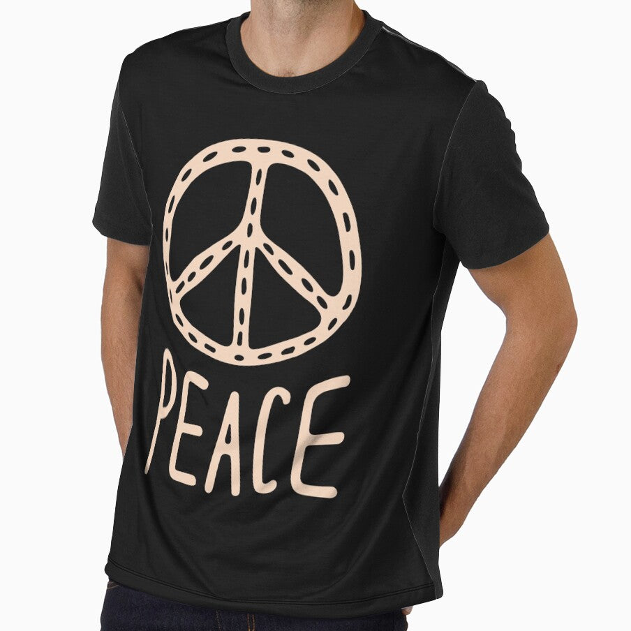 Peace Graphic Tee | Minimalist Peace Symbol Shirt | Comfortable & Stylish Casual Wear for Men & Women | Soft Cotton Unisex T-Shirt | Positive Vibes, Mindfulness, Meditation Clothing by TrendZ Style