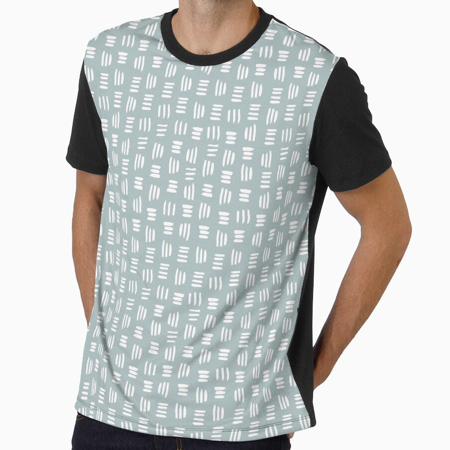 Triad Lines in White on Sage Green by Meena-and-Fox