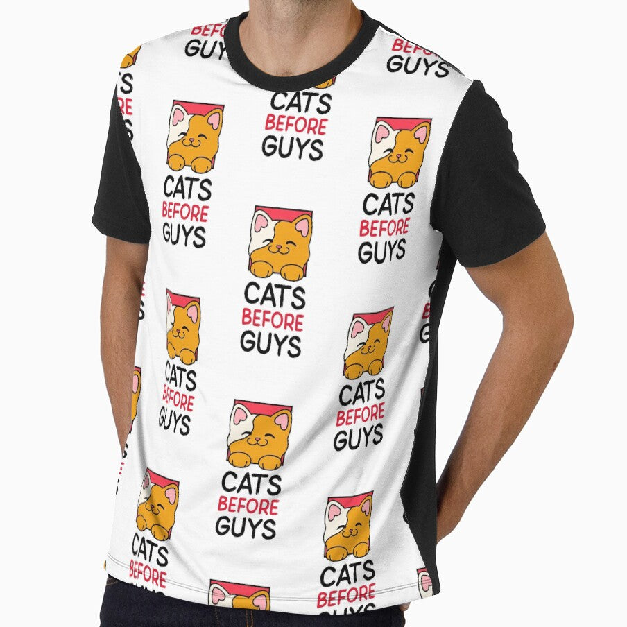 Cats before Guys funny Tshirt for girls by Happy-PrintZ