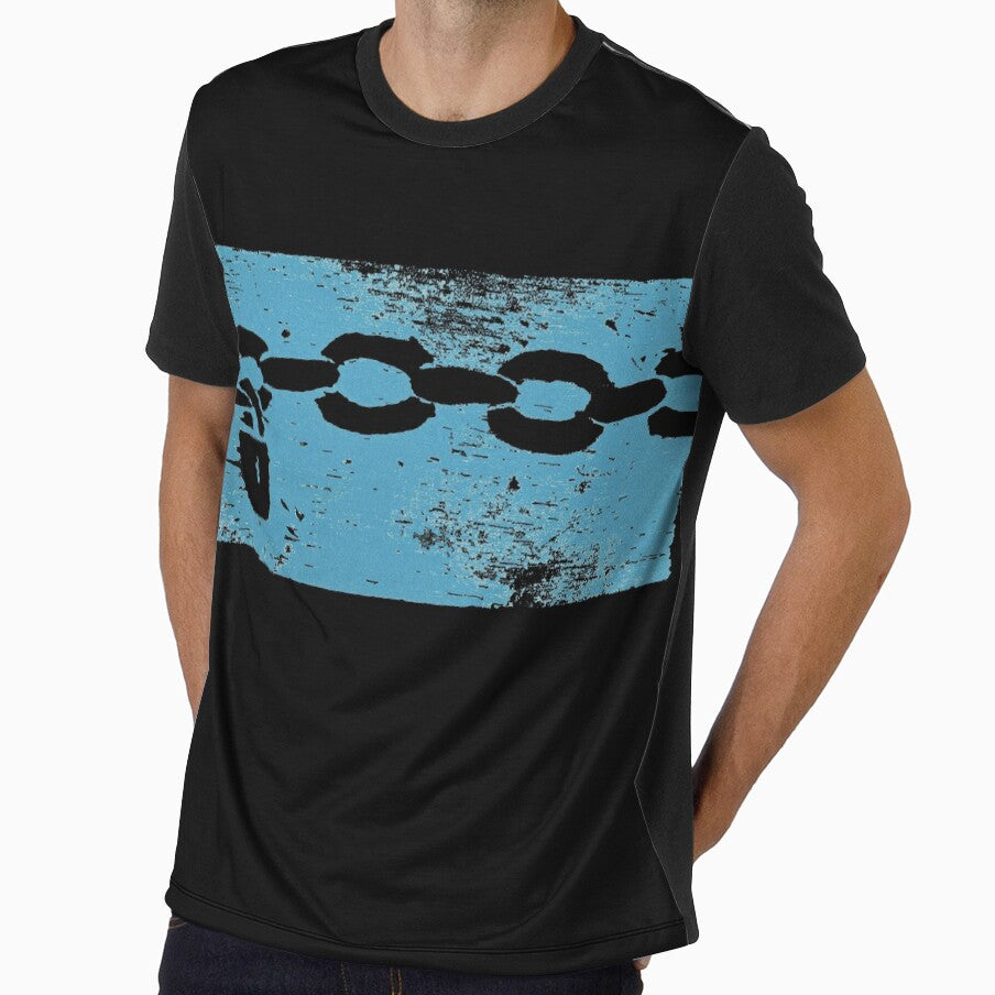 Blue locked chain art print. by LaBellCreative