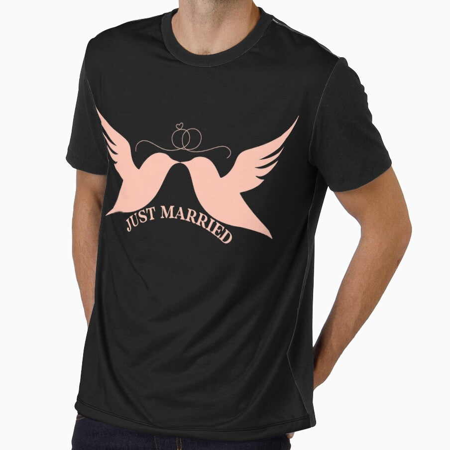 Romantic Wedding Just Married Lovebird Silhouette Newlyweds by MTJ-Mushrooms