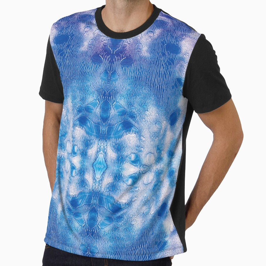 Symmetrical design in blue and pale pink by Psilographics