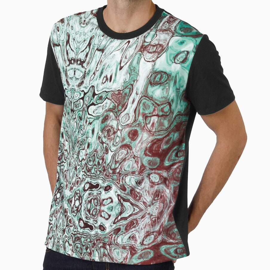 Symmetrical design in red and green by Psilographics