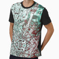 Symmetrical design in red and green by Psilographics