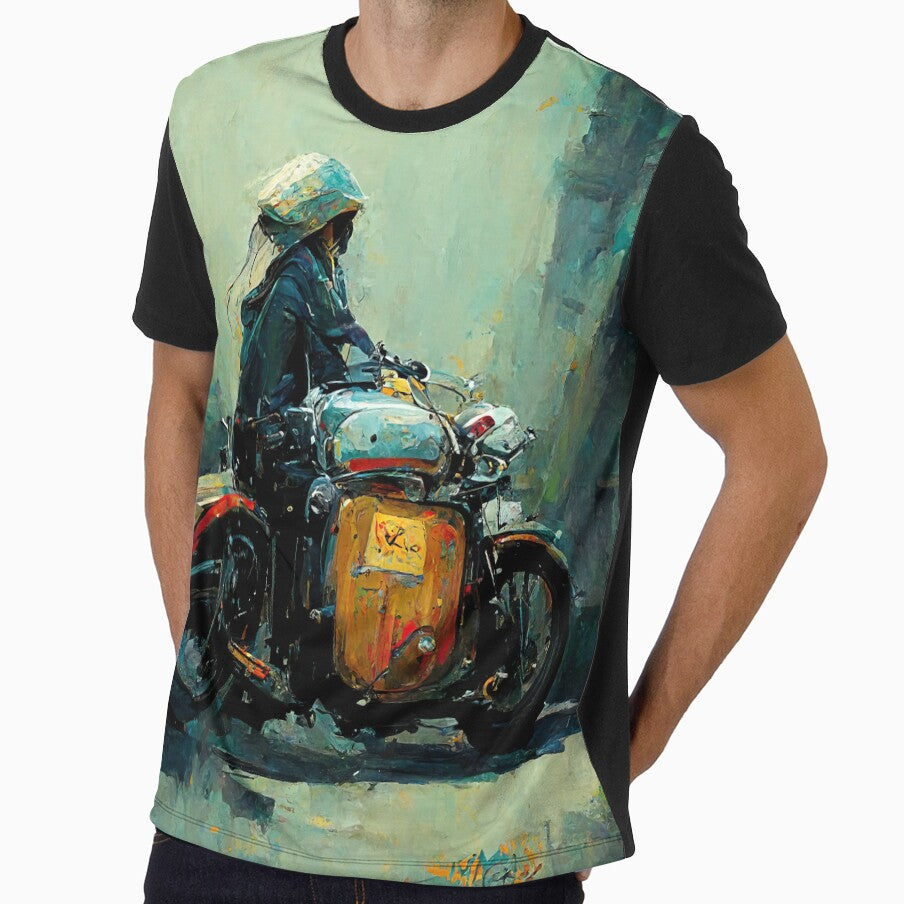 Creature on a motorcycle. Image digital made with paint look. by mrlongfield